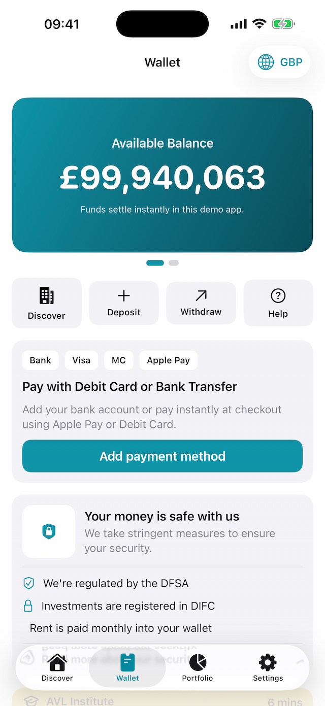 BuyAsset wallet screen